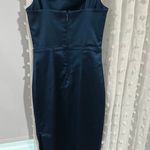 Abercrombie & Fitch Abercrombie midi navy sculpt satin dress Photo 4