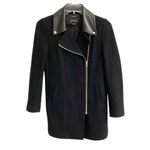 Club Monaco  Reeta Italian Wool Leather Moto long jacket women’s S biker trench c Photo 1