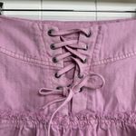 Free People  mini skirt ruffled tiered pleated lace-up boho XS Photo 1