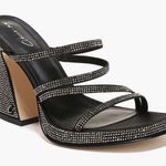 Guess Circus NY by Sam Edelman Black Strappy Heels with Rhinestones Photo 0