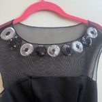 Trina Turk Black Casino sequin Jeweled Neck sheer back Tank Dress Size 0 $320 Photo 2