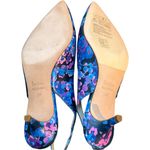 Boden Blue Floral Leather Slingback Kitten Heel Photo 6