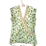 CAbi  Butterfly Blouse Womens Size Small Short Sleeve Sheer Faux Wrap V-Neck Top Photo 4