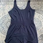 Abercrombie & Fitch Navy Blue Sleeveless Short Jumpsuit with Cinched Waist XL Photo 1