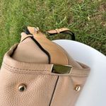 Coach Swagger Carryall Pebble Leather Satchel Tan/Nude Colorblock Photo 8