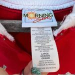 Vintage 90s Ugly Holiday Christmas winter snowman scene Henley granny sweatshirt Size L Photo 3