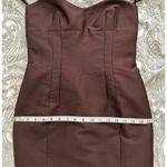 Escada Brown Satin Sleeveless Sweetheart Neckline Cocktail Dress IT 36 Photo 6