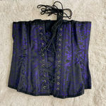 Fiona's Fineries Ethereal Whimsygoth Gothic Black Purple Lace Up Corset Top 30" Size undefined Photo 3