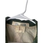 Hh_Hhh Women Size Large Made In Turkey Green Leather Double Breasted Belted Coat Photo 3