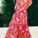 Anthropologie Abel the Label floral butterfly ruffled high low midi dress Photo 0