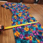 Vintage short sleeve floral tropical mod peplum pleated pin up retro dress Pink Photo 15