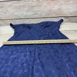 Donna Ricco  Silk Midi Dress Dots Navy Blue Cap‎ Sleeves V-Neck Back Zip [Size 8] Photo 9