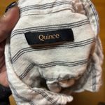 Quince  Black Striped European Linen Long Sleeve Preppy Coastal Fisherman Shirt L Photo 6