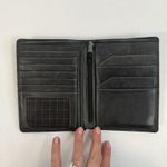 Genuine Leather Passport Holder Black Bifold Wallet Card ID Travel Wallet Photo 3