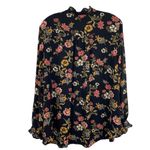 Premise  Black Floral Blouse Long Sleeve Ruffle Flowy Tunic Top Size 1X Photo 6