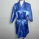 Blue Satin Maid of Honor Robe Size‎ S/M — Bridal Party Getting Ready Gift Photo 0