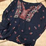 Lucky Brand Floral Women's Top - Navy and Red Photo 0