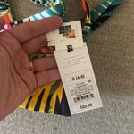 Shade & Shore Braided Strap Triangle Longline Tropical Bikini Top  Small Photo 3