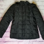 Gap VINTAGE Y2K  FAUX FUR TRIM HOOD PUFFER COAT BLACK S 2006 Photo 0