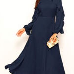 SheIn 💝HPShein Flounce  Fit &Flare Lantern Sleeve dress small Photo 0