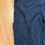 American Eagle Y2K ‎ Black Cargo Pants Women's 16 Short Nylon Drawstring Hem Photo 2