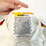 Aviator Nation Crewneck Stripe Velvet Velour Pullover Sweatshirt White Large Photo 4