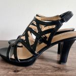 Naturalizer  Danya Smooth Black Strappy Heel Sandal Size 9.5 Wide SKU#24748 Photo 3