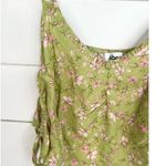 Abound  Green and Pink Floral Ruched Camisole Crop Top Spaghetti Straps Size M Photo 3