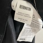 Reformation  Silky Black Button-Up Blouse with White Trim Photo 11