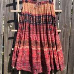 Vintage Cotton Full MIDI Skirt One Size Orange Size undefined Photo 0