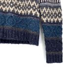 Orvis Fair Isle Chunky Knit Cowl Neck Sweater Grey Blue Cream S Photo 1