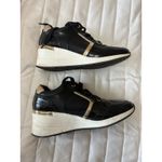 ALDO  Black and Gold Wedge‎ Sneakers Women's Size 11 Photo 3