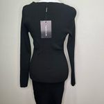 Pretty Little Thing black ribbed knitted long sleeve Cut-Out Dress size M Photo 5