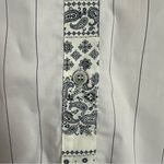 Clu Too White Striped Blue Bandana Paisley Mixed Media Printed Button Up Shirt Size M Photo 5