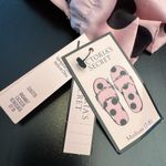 Victoria's Secret Pink and Black Polka Dot Slippers med 7/8 New Photo 6