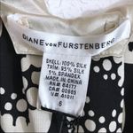 Diane Von Furstenberg DVF Silk Print Jersey Dress Flutter Sleeve‎ Shift Sheath Black Ivory Size 6 New Photo 5