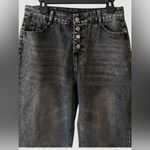 SheIn Women's  Straight Leg Jeans With Button Fly Dark Gray Denim Size Lg (8/10) Photo 2