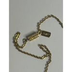 VTG Gold Tone Necklace Pink Rose Beads & Rhinestones Romantic Floral Jewelry 8" Photo 4