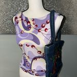 Vintage blue denim beaded purse Photo 1