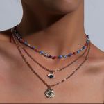 Boutique Evil Eye Multicolor Necklace Gold Photo 2