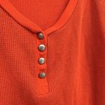 Route 66 Orange Sparkle Button Henley Long Sleeve Top Cotton Size Medium Photo 4