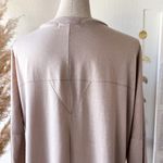 ANGL Taupe Henley Half Button Up Scoop Neck Long Sleeve Top Photo 10