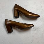 Yves Saint Laurent Bronze Leather SquareToe Block Photo 6