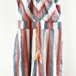 Crystal Sky Halter Neck Sleeveless Flare Leg Striped Tasseled Jumpsuit Pink 5 Size undefined Photo 11