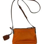 Dooney & Bourke Dooney Bourke Purse Crossbody Orange Brown Embroidered Logo Boho Classic Preppy Photo 12