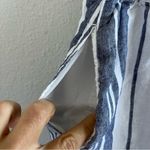 C&C California 100% Linen Midi Striped Blue and White Skirt Small Photo 7