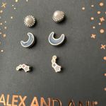 ALEX AND ANI NWB Wish Upon a Star Stud Earrings Set of 3 Rafaelian Silver Pearl Moon Photo 6