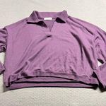 Treasure & Bond  Purple Collar Polo Long Sleeve Sweater Top Size Medium EUC Photo 0