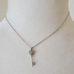 Chomel Silver Tone Cubic Zirconia Key Statement‎ Necklace Dainty Feminine Photo 3