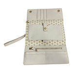 Swavorski Swarovski Crystal Studded Vegan Leather Travel Wallet Wristlet Beige Photo 6
